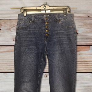 d. jeans Button Fly Skinny Jeans